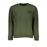 Chic Green Sticked Crew Neck Pullover