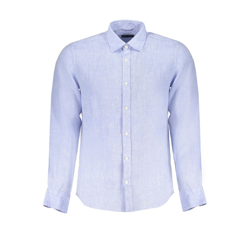 Chemise en lin bleu clair