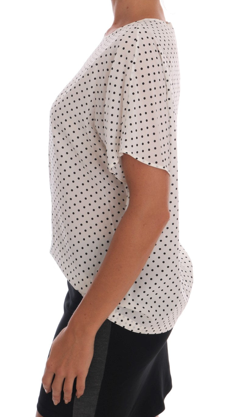 Chic Polka Dot Seidenbluse