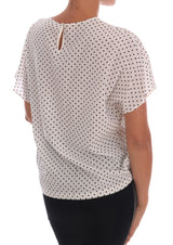 Chic Polka Dot Seidenbluse