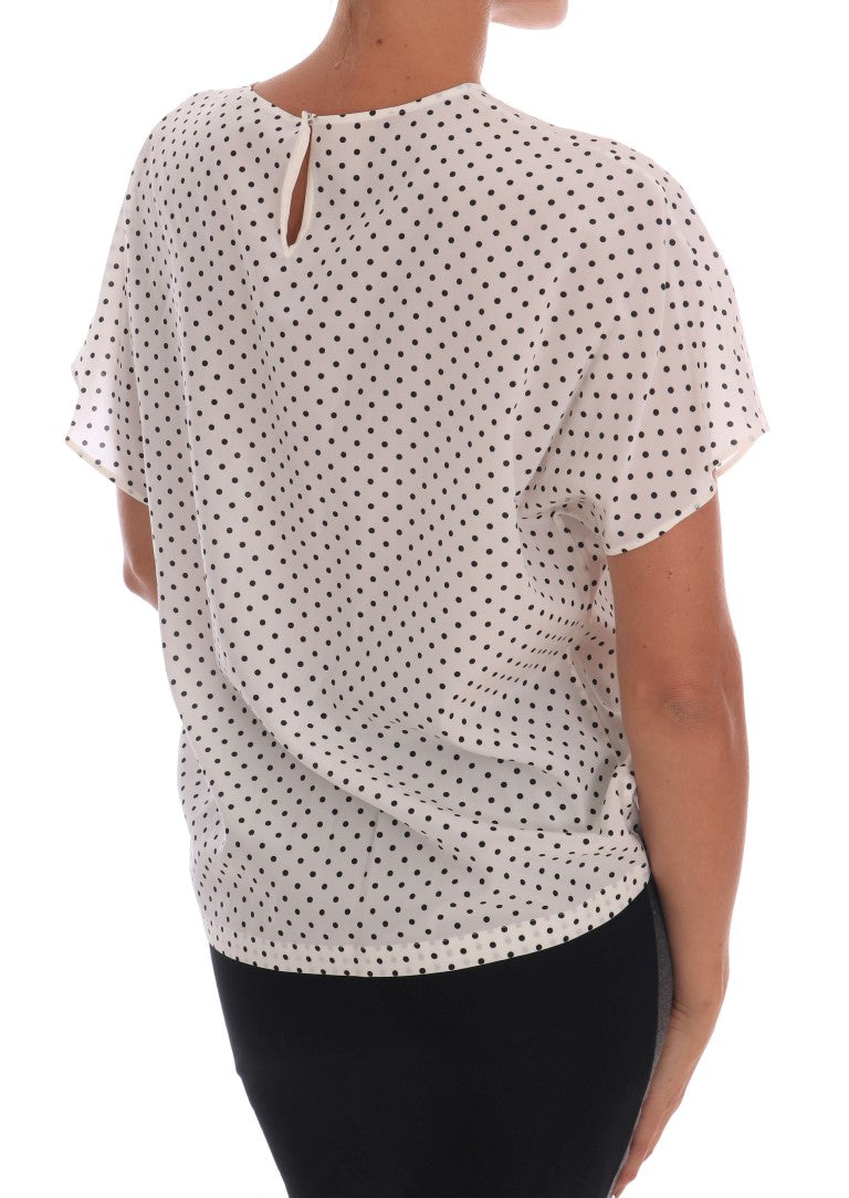 Chic Polka Dot Seidenbluse