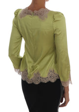 Elegante Blumenbluse mit floralen Spitze