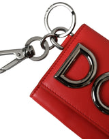 Red Calfskin Leather DG Logo Keyring Coin Purse Wallet