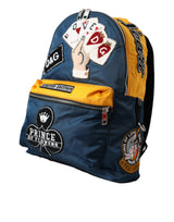 Blue Yellow Nylon Prince Of Heart Backpack Bag