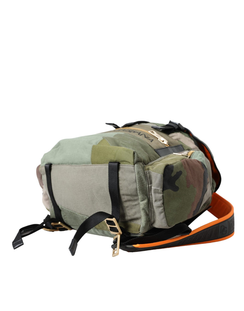 Military Green Patchwork Rucksack Backpack Bag