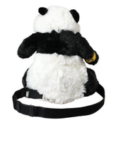 Black White Eco-Fur Animal Panda Shoulder Bag