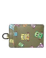 Army Green Teddy Bear Leather Women Card Holder Wallet