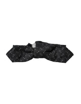 Black Silk Patterned Adjustable Neck Men Papillon Bow Tie