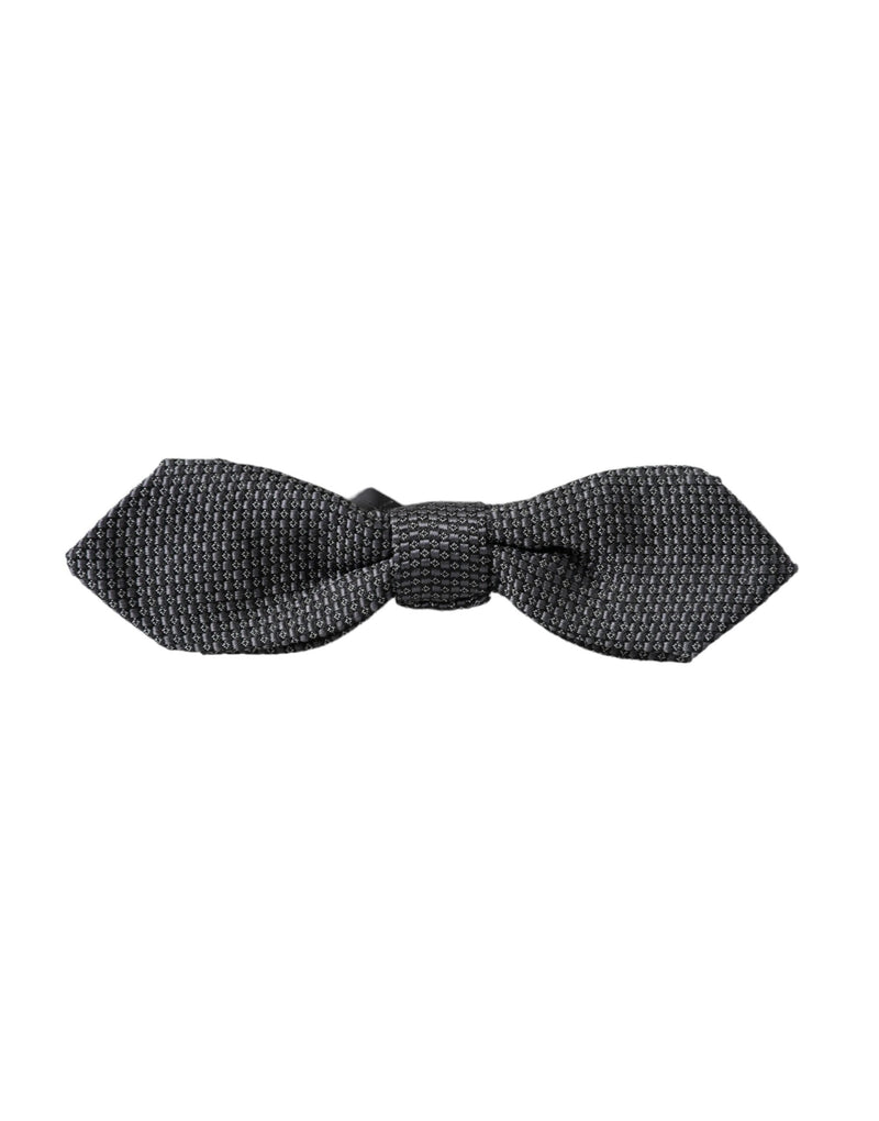 Gray Silk Weaved Adjustable Neck Men Papillon Bow Tie