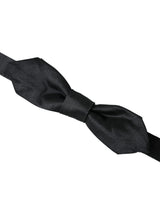 Black Satin Silk Adjustable Neck Men Bow Tie