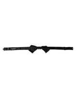 Black Satin Silk Adjustable Neck Men Bow Tie