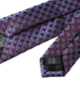 Blue Purple Patterned Silk Adjustable Men Tie