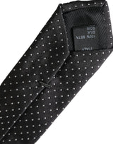 Black Polka Dot Silk Adjustable Men Tie