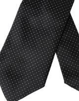 Black Polka Dot Silk Adjustable Men Tie