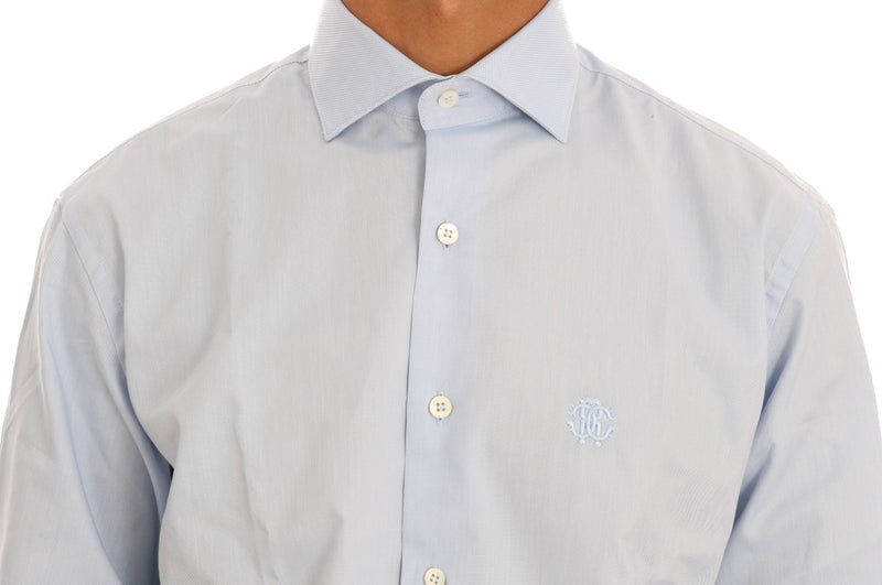 Camisa de vestir de algodón azul claro