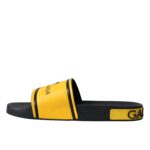 Black Yellow Neoprene Slides Beachwear Shoes