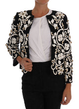 Chaqueta de lana de cristal bordada floral