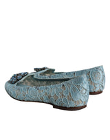 Blue Lace Crystal Ballet Flats Loafers Shoes