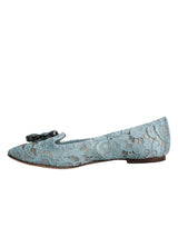 Blue Lace Crystal Ballet Flats Loafers Shoes