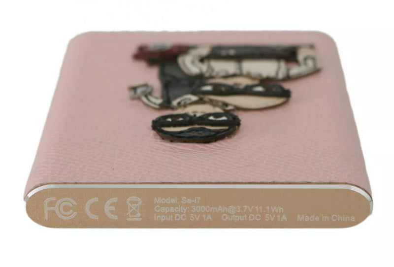 Chic Pink Leder Power Bank