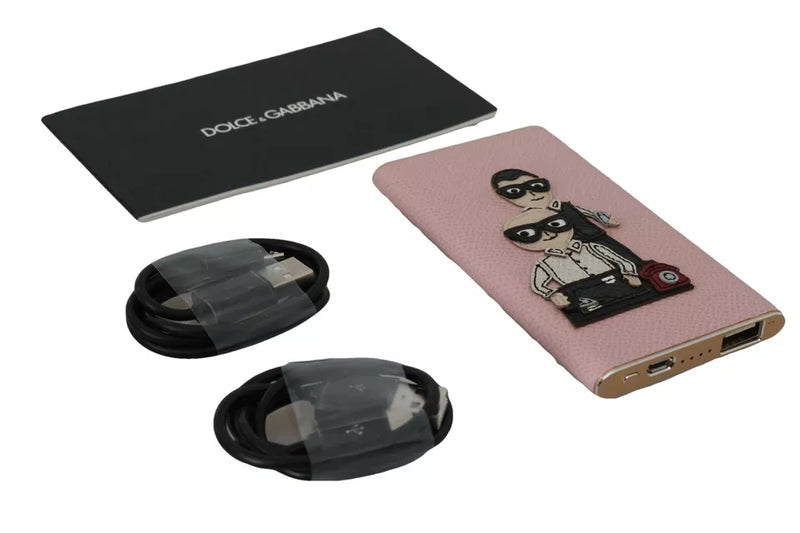 Chic Pink Leder Power Bank