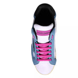 Multicolor Leather Low Top Sneakers Men Shoes