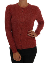 Pull cardigan en laine rouge