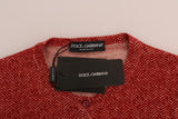 Rote Woll -Strickjacke Pullover