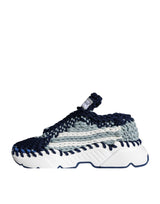 Blue White Daymaster Crochet Low Top Sneakers Shoes