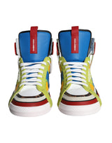 Multicolor Leather High Top Sneakers Shoes