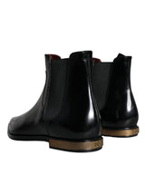 Black Leather Chelsea Ankle Boots Shoes