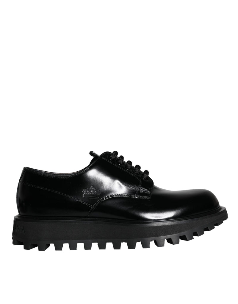 Black Calf Leather Derby Formal Dress Shoes