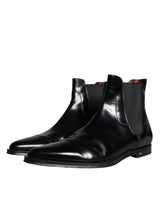 Black Leather Chelsea Ankle Boots Shoes