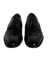 Black Calfskin Leather Derby Men Dress Shoes