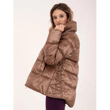 Brown Polyester Jackets & Coat