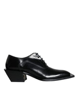 Black Calfskin Leather Derby Dress Men Shoes