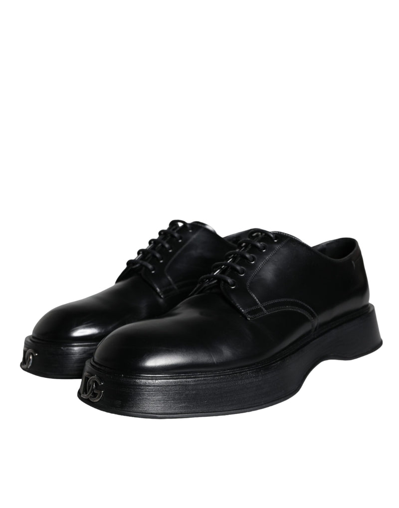 Black Calf Leather Derby Formal Dress Shoes