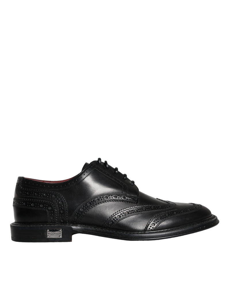 Black Leather Oxford Wingtip Formal Men Shoes