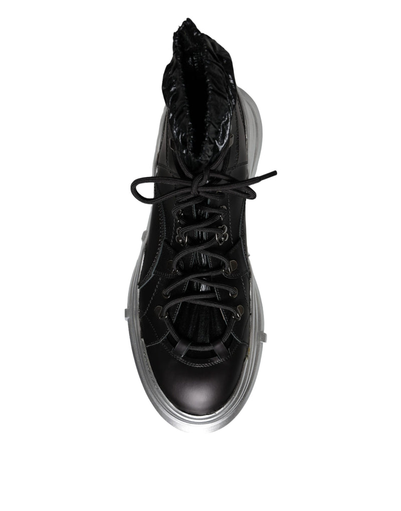 Black Nylon Galileo High Top Sneakers Shoes