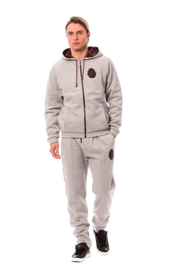 Elegantes graues Baumwoll -Sweatsuit -Ensemble