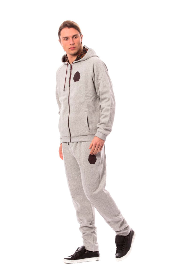 Elegantes graues Baumwoll -Sweatsuit -Ensemble