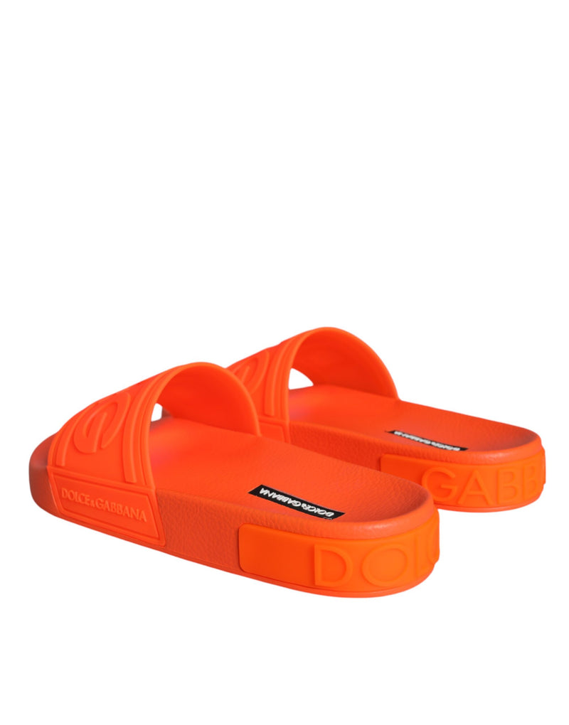 Orange Rubber Slides Sandals Beachwear Shoes