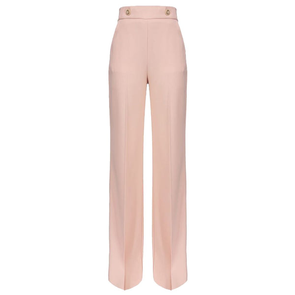 Pink Polyester Women Pant