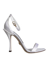 White KEIRA Heels Ankle Strap Sandals Shoes