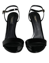 Black KEIRA Heels Ankle Strap Sandals Shoes