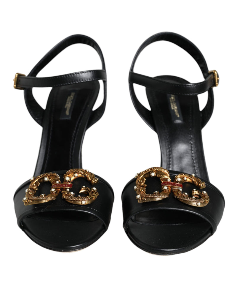 Black DG Amore Leather Keira Sandals Shoes