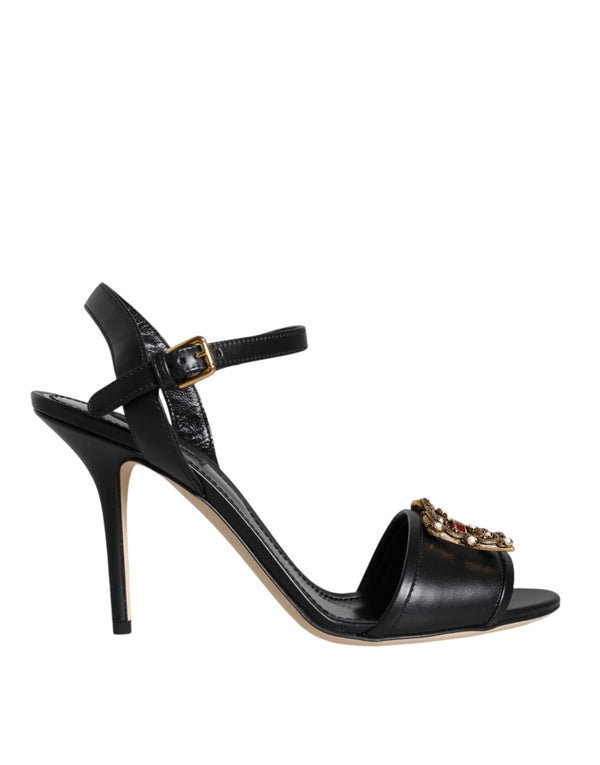 Black DG Amore Leather Keira Sandals Shoes