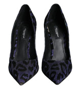 Violet Leopard Lurex High Heels Pumps Shoes