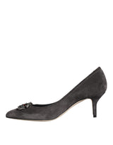 Gray Amore Suede Bellucci Heels Pumps Shoes