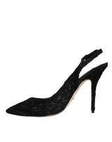 Black Taormina Lace Bellucci Slingbacks Shoes